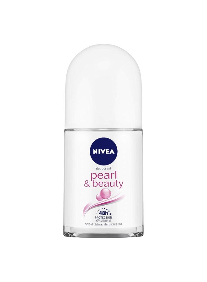 NIVEA Deodorant Roll On, Pearl & Beauty For Women 50ml (Pack of 2) - Image 4